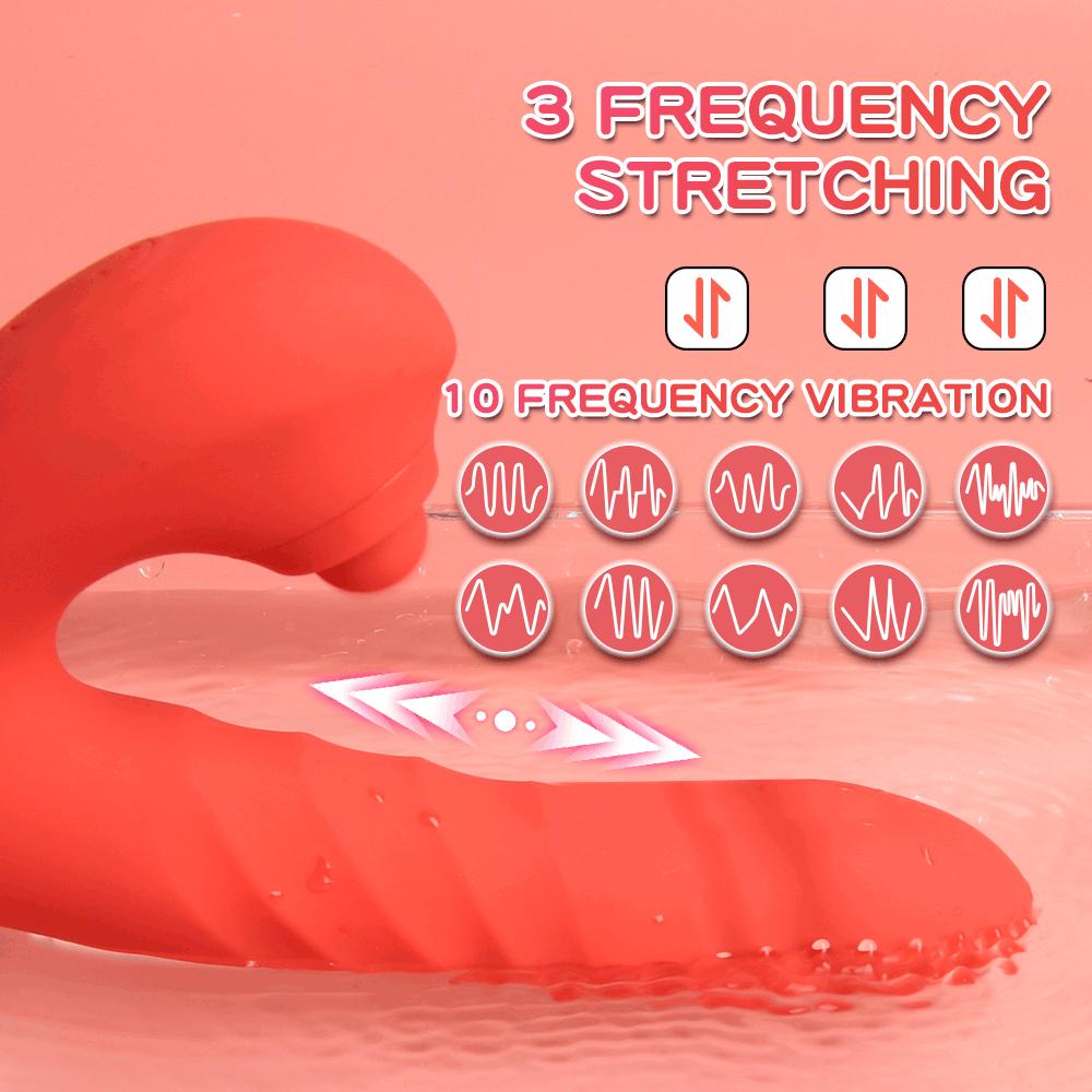 3 In 1 Dildo Vibrator G Spot Telescopic Vibrating Adult Sex Toy Patting Vagina Massage Female Vibrator Stimulate Anus Sexy Toys