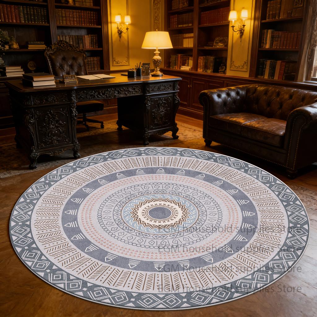 Classic Ethnic Style Circular Carpet Persian Living Room Decor Circular Mats lounge study non-slip washable Rugs customizable