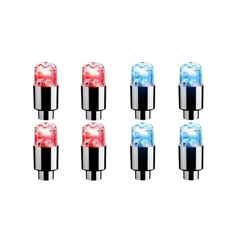 2/4PCS Colorful LED Wheel Valve Lights Motorcycles Bicycles Car Wheel Tire Valve Caps Universal Dustproof Bicycle Valve Cover Valve Stems 1