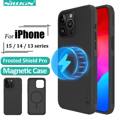 Nillkin Magnetic Case for iPhone 15 Pro Max 14 13 Bump Textured Thin Shockproof Anti-Scratch Slip Cases