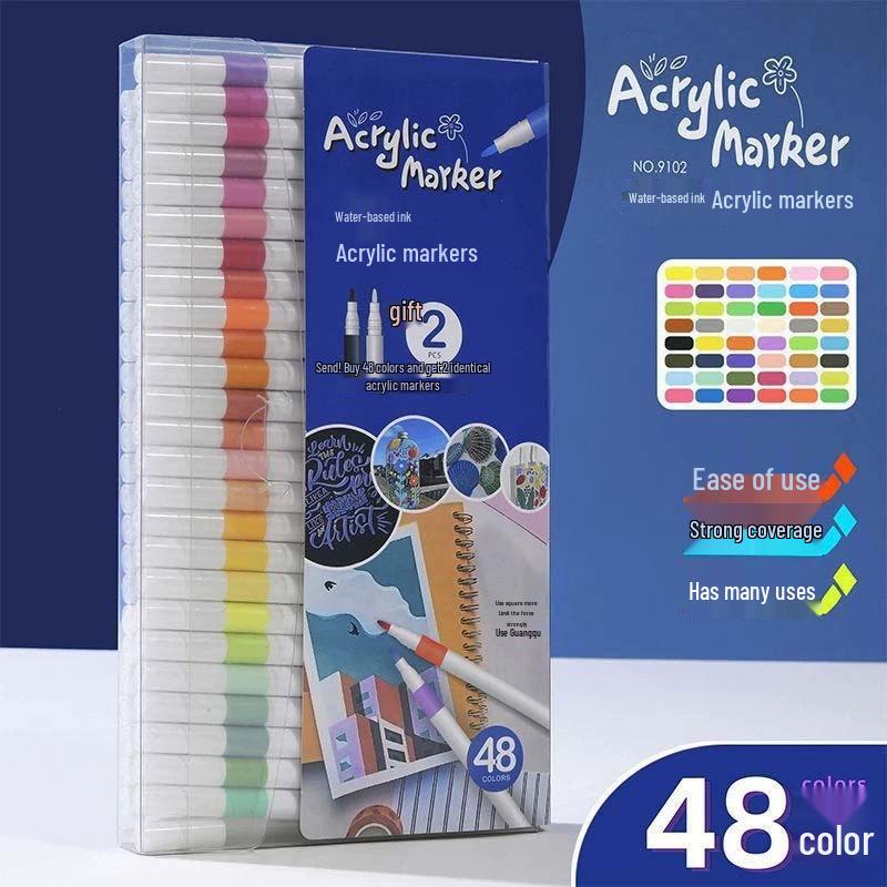 Acrylic Marker Soft Tip - Ideal for Students & Kids, Watercolor Pen for Art & Drawing Activities