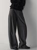 Façade Pattern High Waist Wide-Leg Casual Suit Pants for Women - Slimming, Floor-Length, Spring & Autumn Style