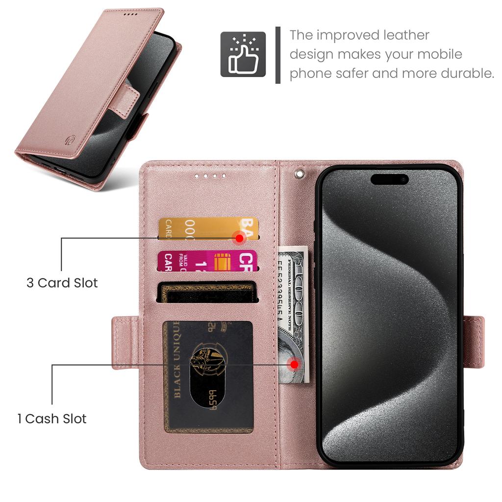 For iPhone 17 Pro Max Stand Case PU Leather Wallet Phone Cover
