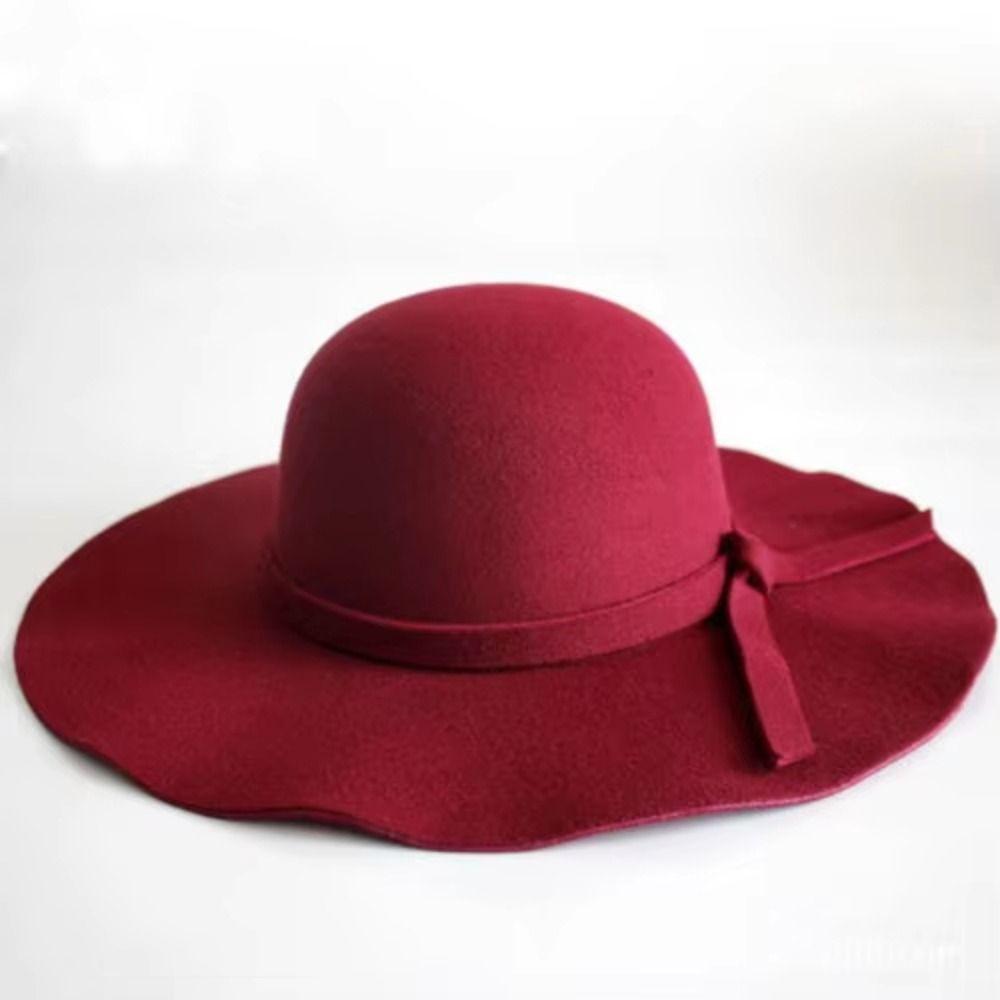 Cappelli a tesa larga stile vintage Cappelli bombati a tesa larga in feltro Cappello a secchiello alla moda Abbigliamento casual