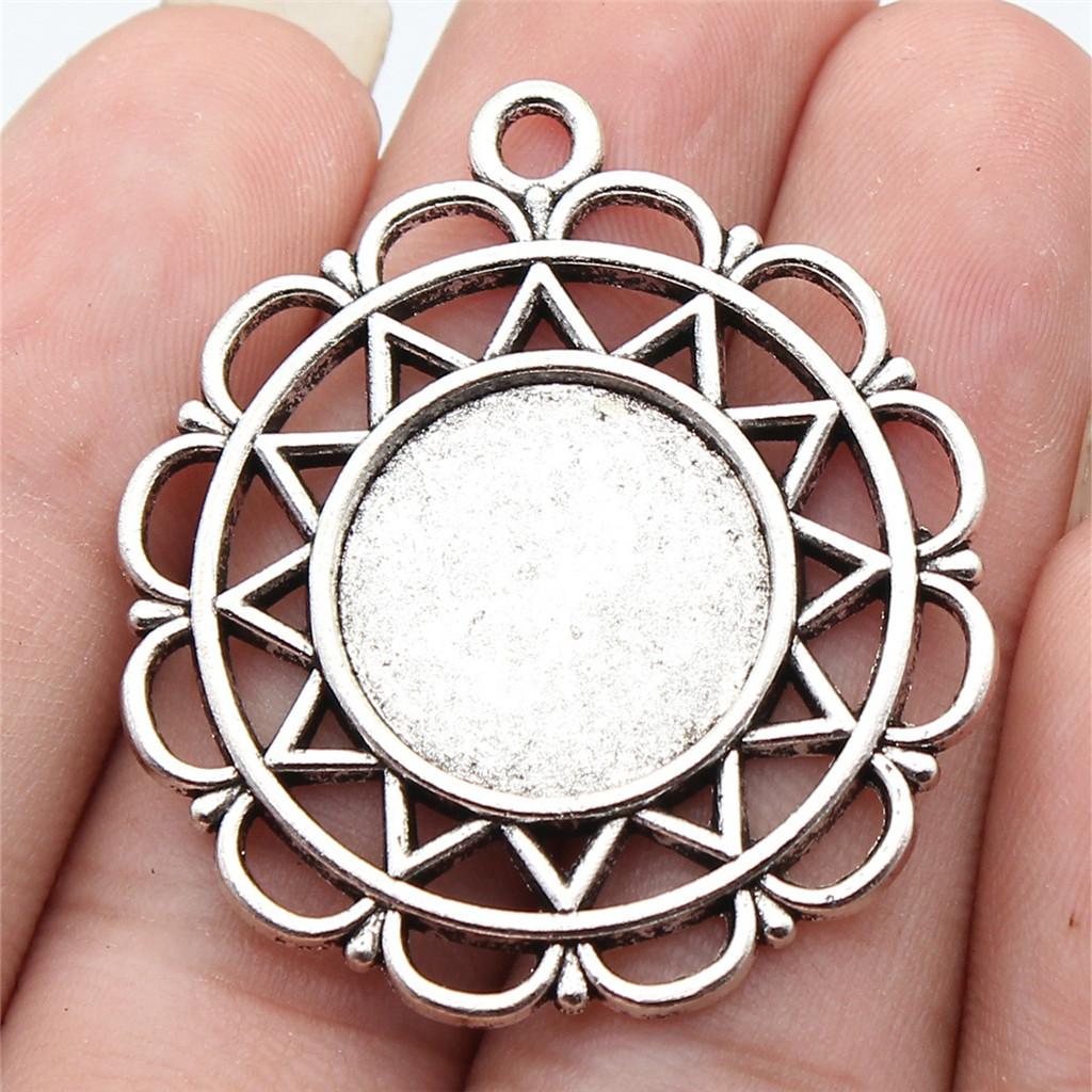 Accessories Parts Fit Round 18Mm Glass Cabochon Base Setting Tray Vintage Jewelry Supplies QA018