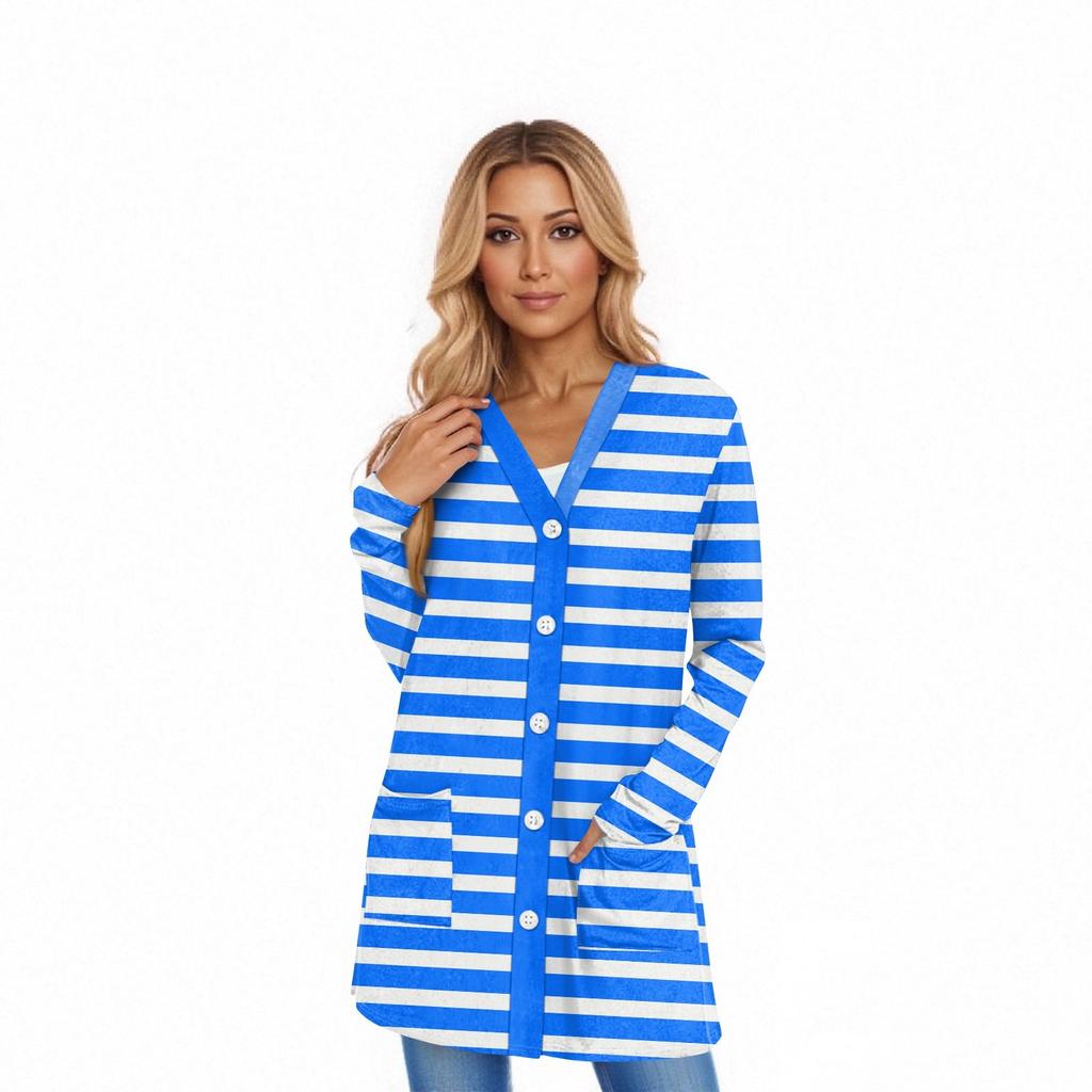 Women's Long Sleeve Cardigan Casual Jacket With Pockets Top