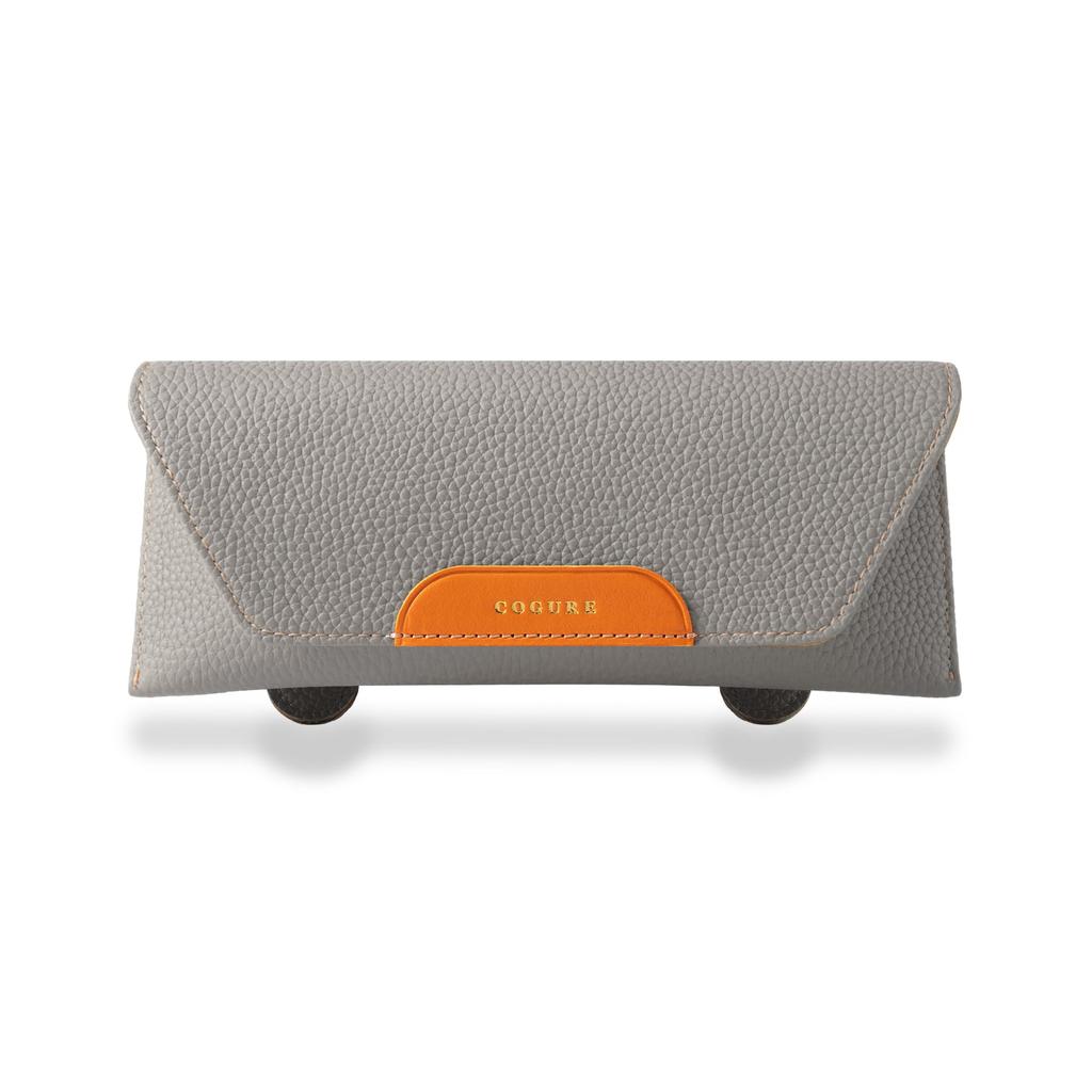 COGURE Car Glasses Case Sunglasses Holder Sun Visor Pocket Genuine Leather Magnetic Opening Car Interior Organization Easy Installation Fits Most Car