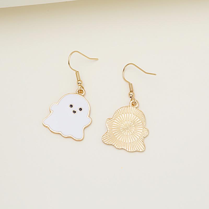 European and American Cartoon Halloween Pumpkin Ghost Earrings: Cute Drip Oil Alloy Design