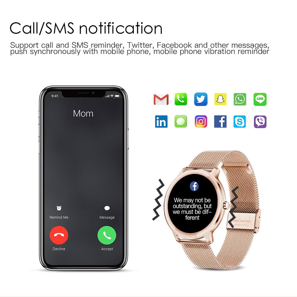 R18 7m Super Slim Women Smart Watch Full Touch Screen Heart Rate Monitor Blood Pressure Smartwatch For Android Ios Kw10