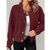 Women's M-3XL Size Fashion Solid Color Stand Up Collar Single Breasted Jacket for Women Combining Comfort and Fashion