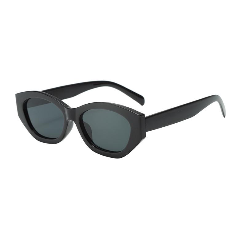 Polygonal Cat-Eye UV Protection Sunglasses - Stylish Unisex Streetwear for Large Faces