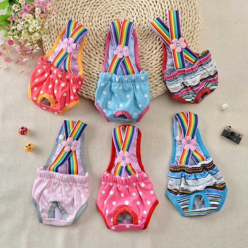 Female Dog Physiology Suspender-Style Reusable Washable Summer Period Pants