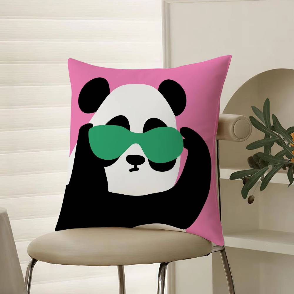 

Funny And Fun Pictures Of Happy Animals Pillow Case Comfort Sofa Bed Silky elegant Invisible zipper Decorative cushion cover 12x12Inch