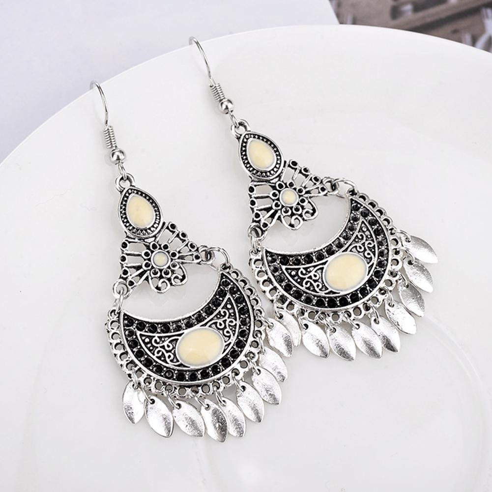 Σκουλαρίκια Bluelans με κρεμαστά σκουλαρίκια με γεωμετρικό σχέδιο και πολύτιμους λίθους, σκουλαρίκια με γάντζο για δεξιώσεις, μποέμ κοσμήματα