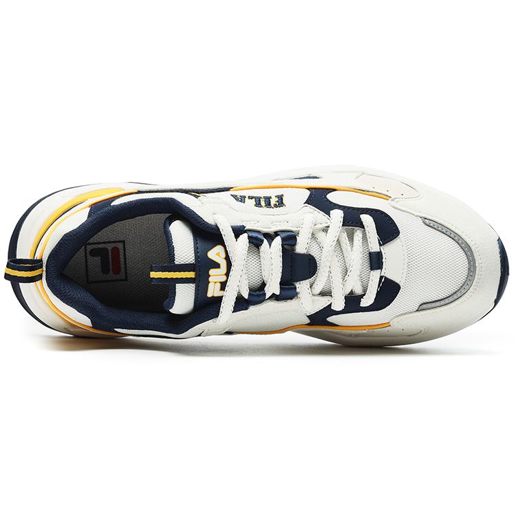 Fila Rayflide Textile, Synthetic Leather Cushioning Lightweight Low Top Casual Shoes Men's White Space Blue F12M242121FCO