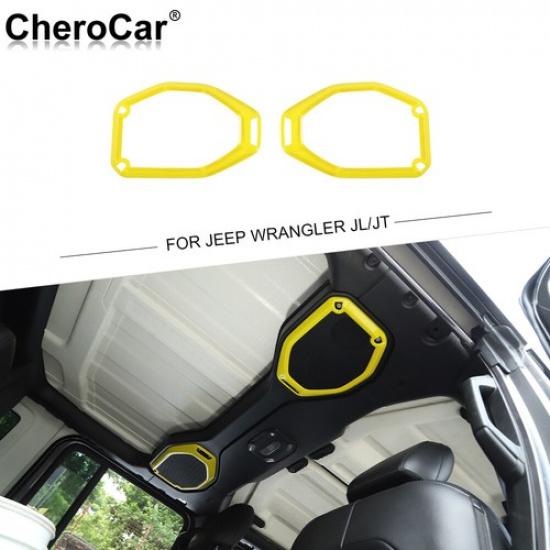 

Yellow Car Roof Speaker Box Stereo Cover Trim For Jeep Wrangler JL/JT 2018-
