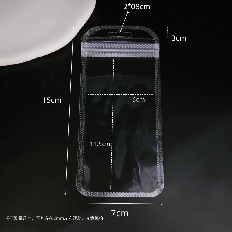 Thick Transparent Self Sealing Sack High Definition Bone Sealing Bag Jade Bracelet Accessories Storage Dust-proof Packaging Pouch with Hanging Hole
