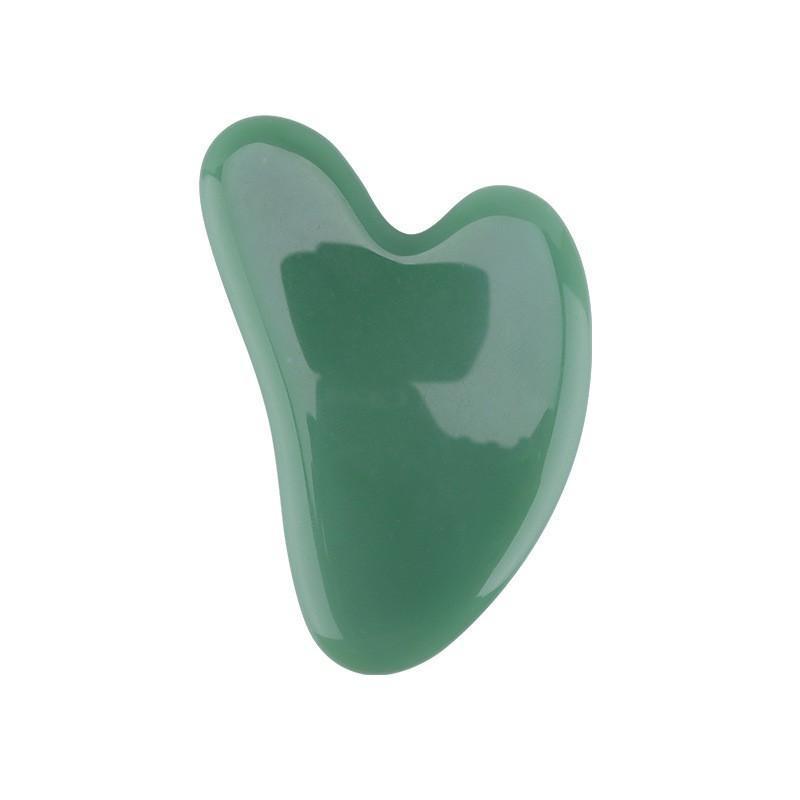 Набор массажных роликов для лица из розового кварца с двумя головками Heart-Shaped Green Scraping Board
