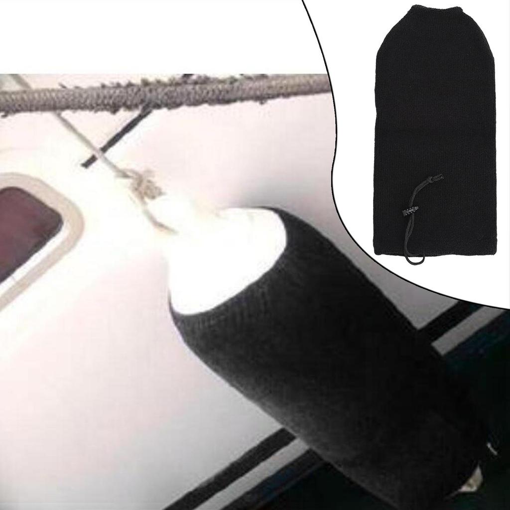 Boat Cover, Soft Acrylic Elastic Anti Collision Fit for Marine Bumper Yacht ,Salt ,Frost , Black