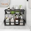 2 Tier Countertop Fruit Basket for Kitchen Sturdy Metal Vegetable Storage Bread Bowl Stand Wire Organizer for Potato Onion