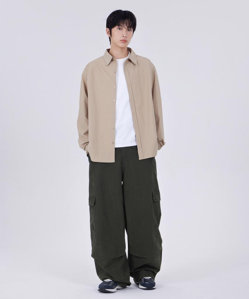 GLW Washed Pocket Parachute Cargo Pants Khaki