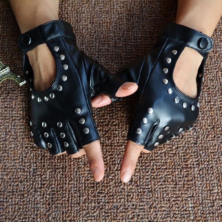 Punk PU Gloves Pole Dancing Studded Gloves for Dancer for Women and Girls Gift