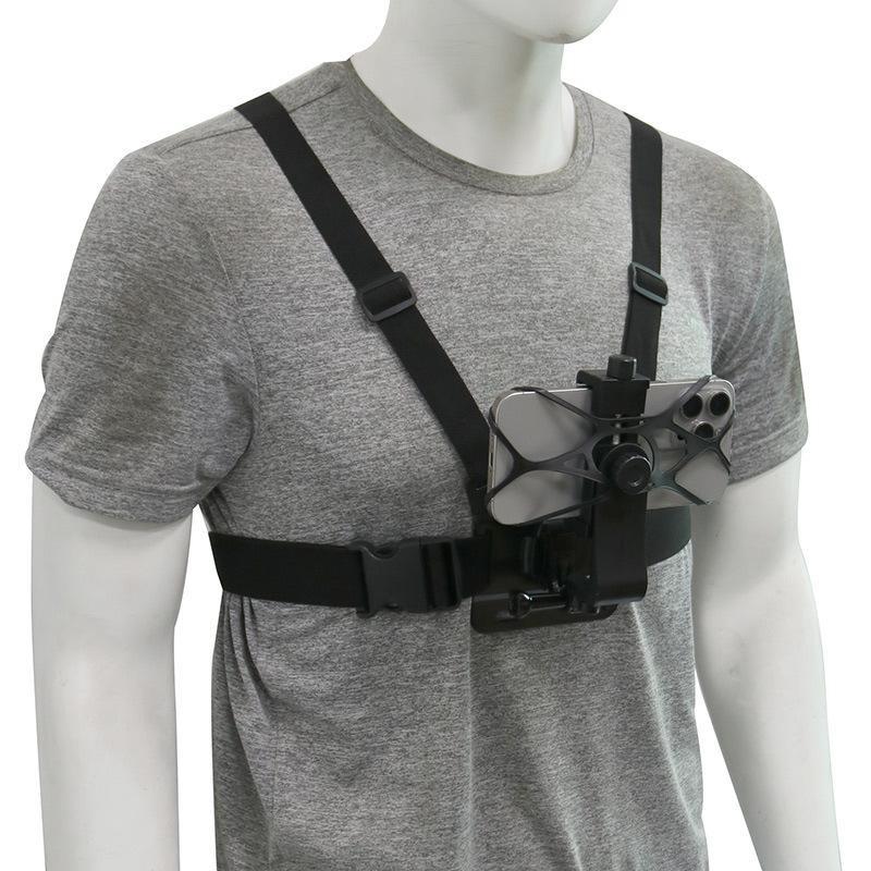 Wearable Chest Phone Mount Adjustable Elastic Straps POV Shooting Holder for Vlogging Fitness Training Running Outdoor Sports