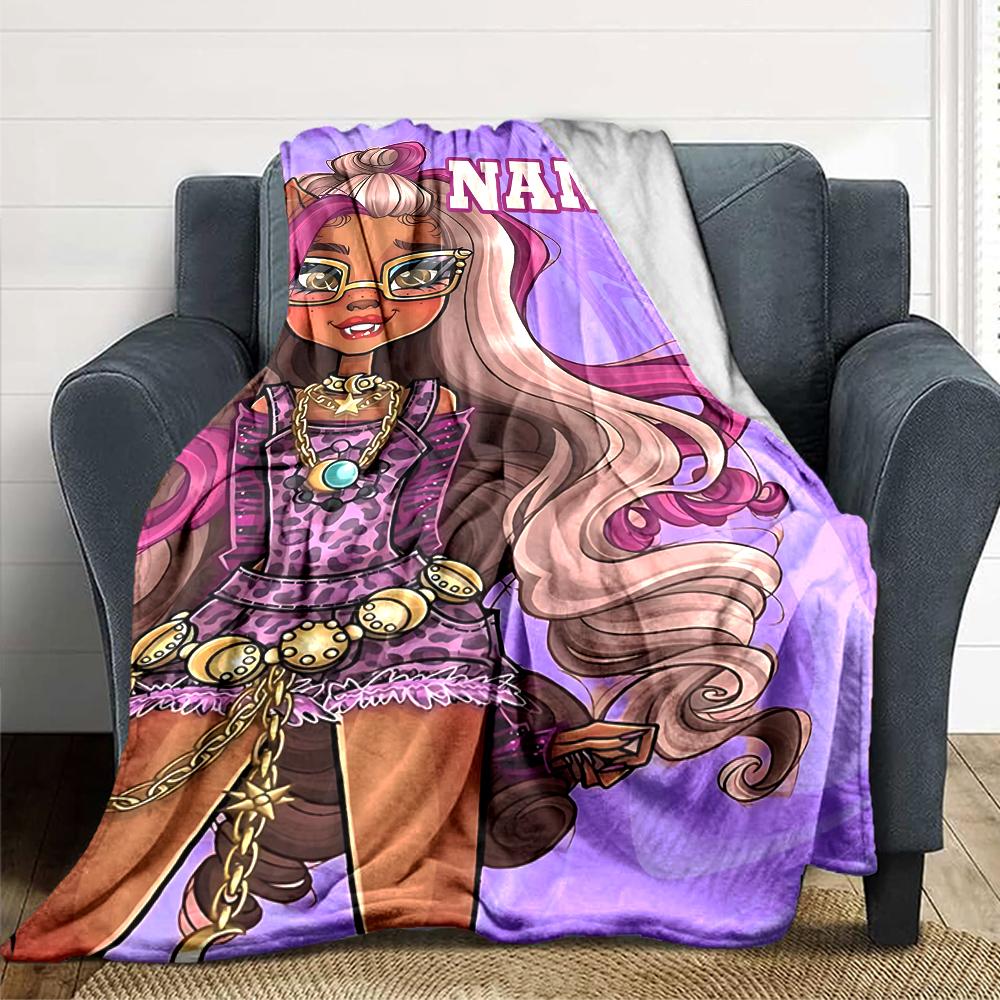 Custom Name Bold Beautiful Character Design Party Blanket For Couch Bed Plush Cozy Fuzzy Blanket Super Soft Warm Blankets For Fall And Winter 091636