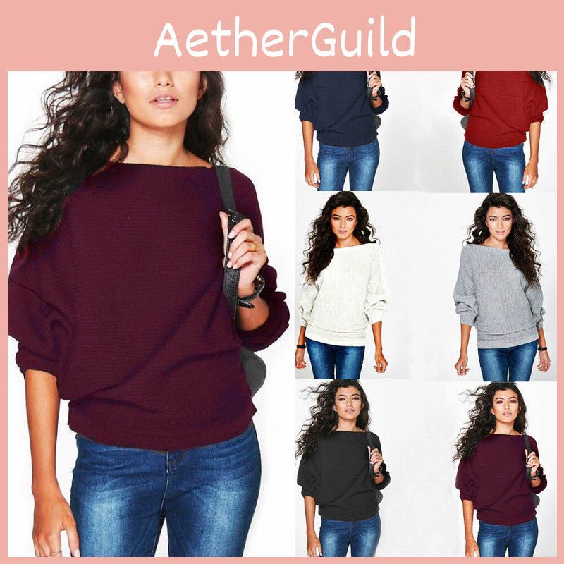 Fashionable Women's Long Sleeve Baggy Knitted Jumper Oversized Sweater For Winter Wear