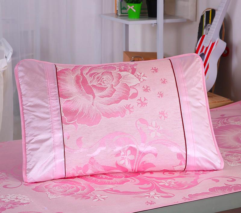 Washable Ice Silk Cool Pillowcase 48x74cm - Breathable, Sweat-Absorbent Summer Rattan Mat for Students