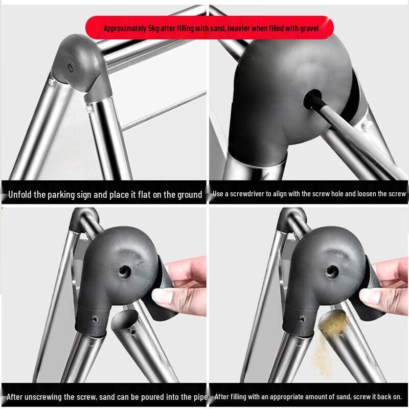 Hanlang Folding Stainless Steel No Parking Sign