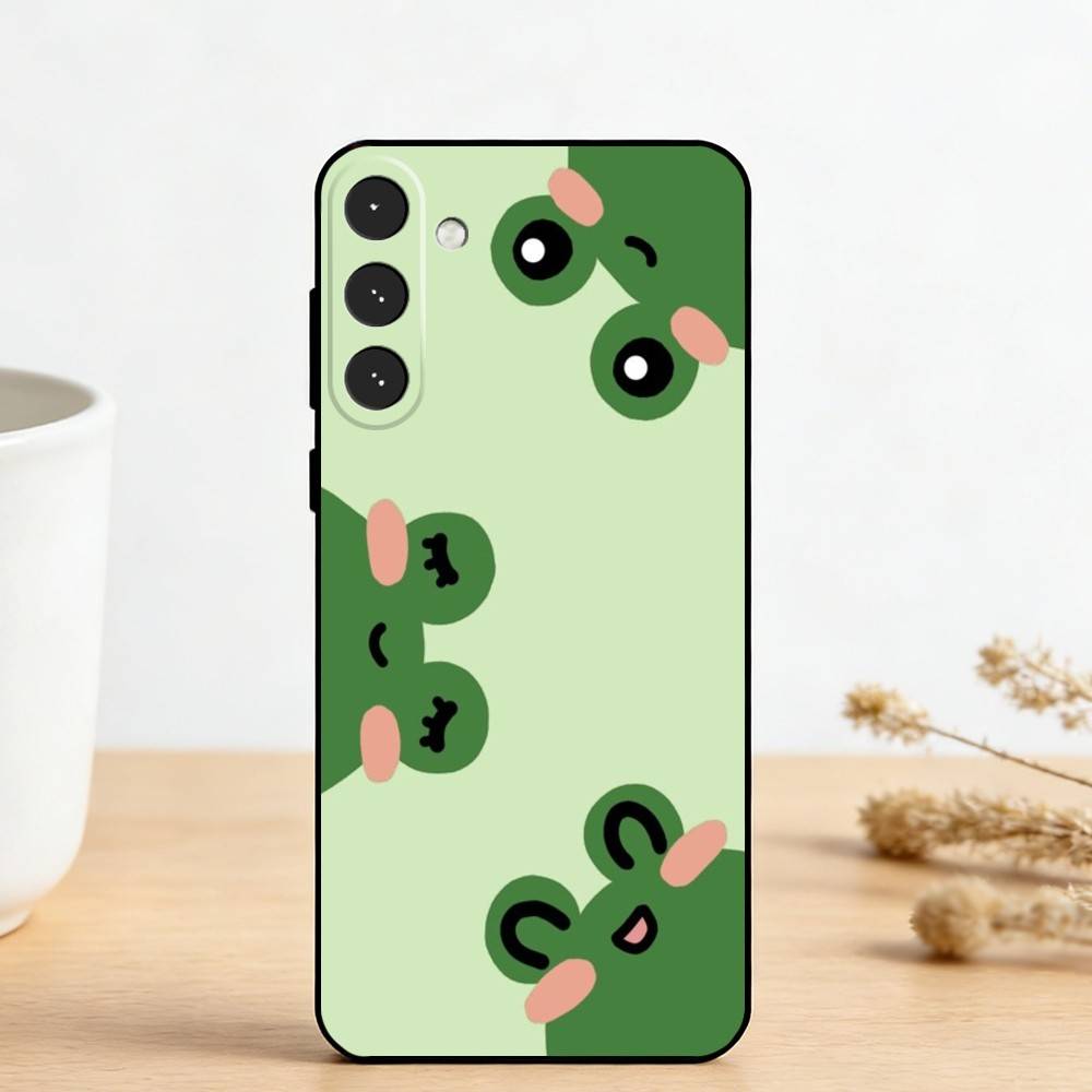 H-Happy Little Frog Phone Case For Samsung Galaxy A73,A72,A71,A70,A53,A52,A51,Others Soft Black Cover