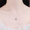 6.5mm Cushion Halo Round Cut Moissanite Pendant Necklace S925 Sterling Silver For Women