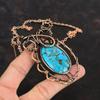 Tibetan Turquoise Necklace Copper Wire Wrapped Necklace Handmade Copper Jewelry Adjustable Chain Necklace Gemstone Necklace Gifts For Mother
