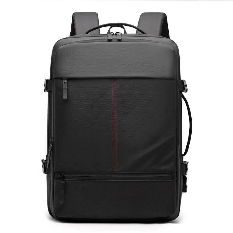 Men Women Black Oxford Fabric Laptop Backpack 15-inch Business Commuter Bag Lightweight Large Capacity Casual Student Black