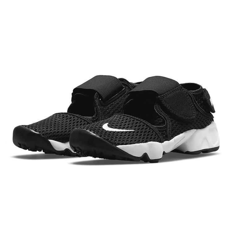 New Nike Air Rift Slip Resistant Cushioning Abrasion Resistant Breathable Low Top Running Shoes Black White Kids'