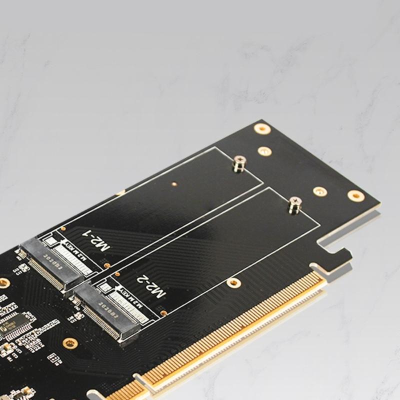 4 M.2 NVMe SSDs Expansion Adapter For PCIe 5.0 X16 Support Up To 4 Drive Large Storage Capacity And RAIDs Management