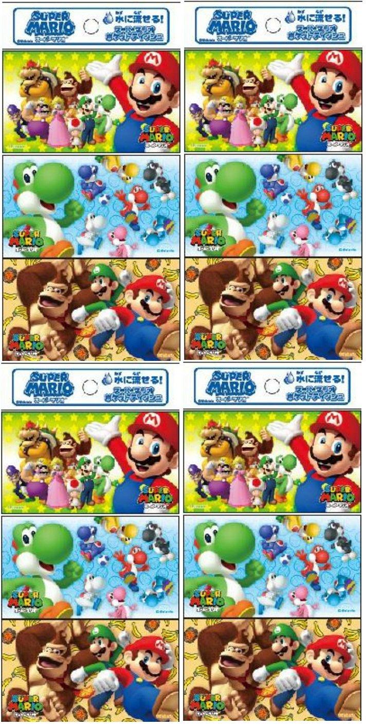 

Super Mario Mizuni Naga cell pocket tissue 6 pieces x 4 pieces [Bulk purchase]