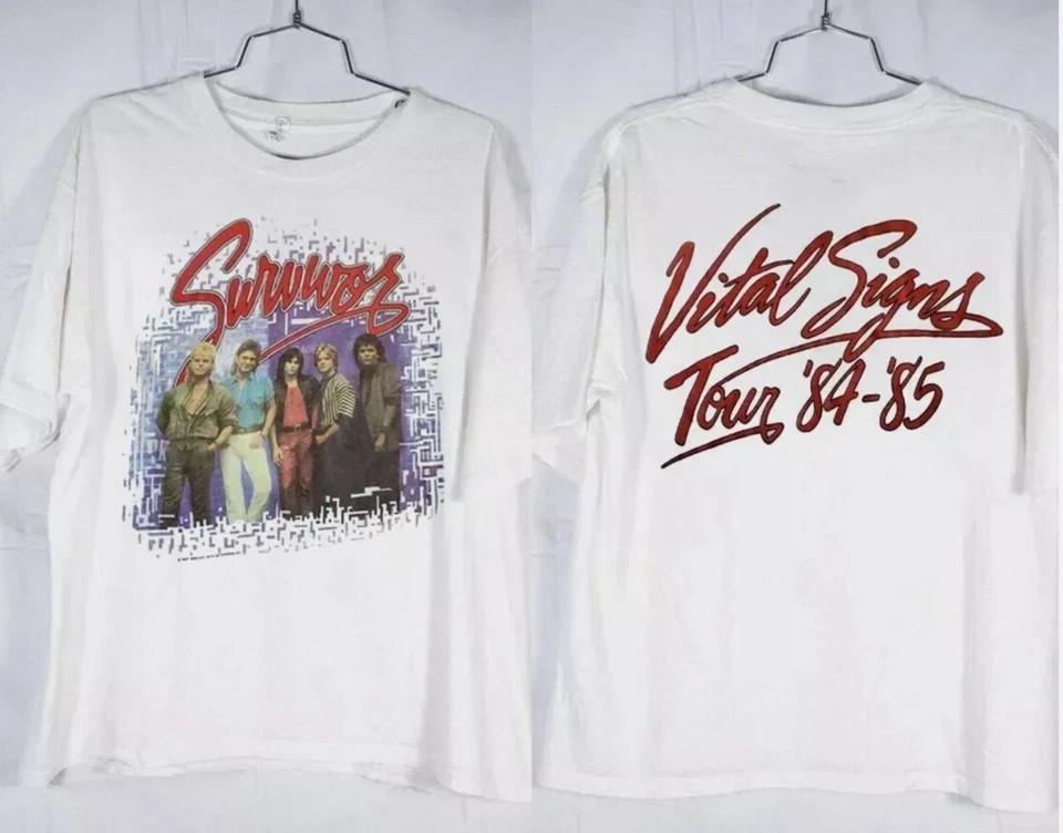 Футболка группы Survivor 1984 Survivor Vital Signs Tour 84 85 Рок-концерт Музыка XL