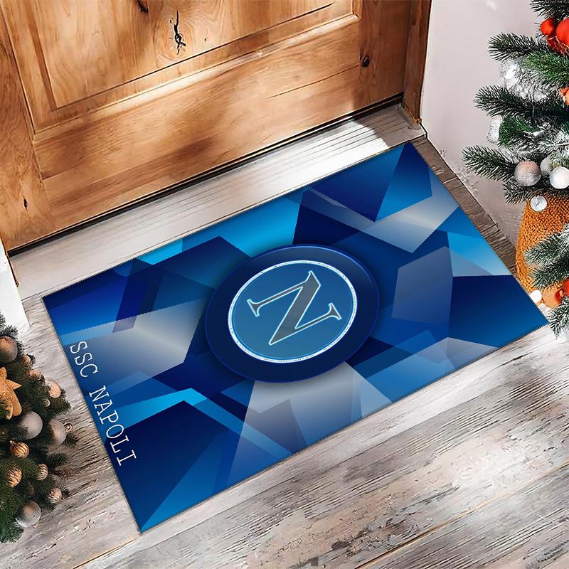Napoli FC Soccer Football Pattern Soft Area Rug Non Slip Indoor Floor Carpet Sports Decor Mat for Bedroom