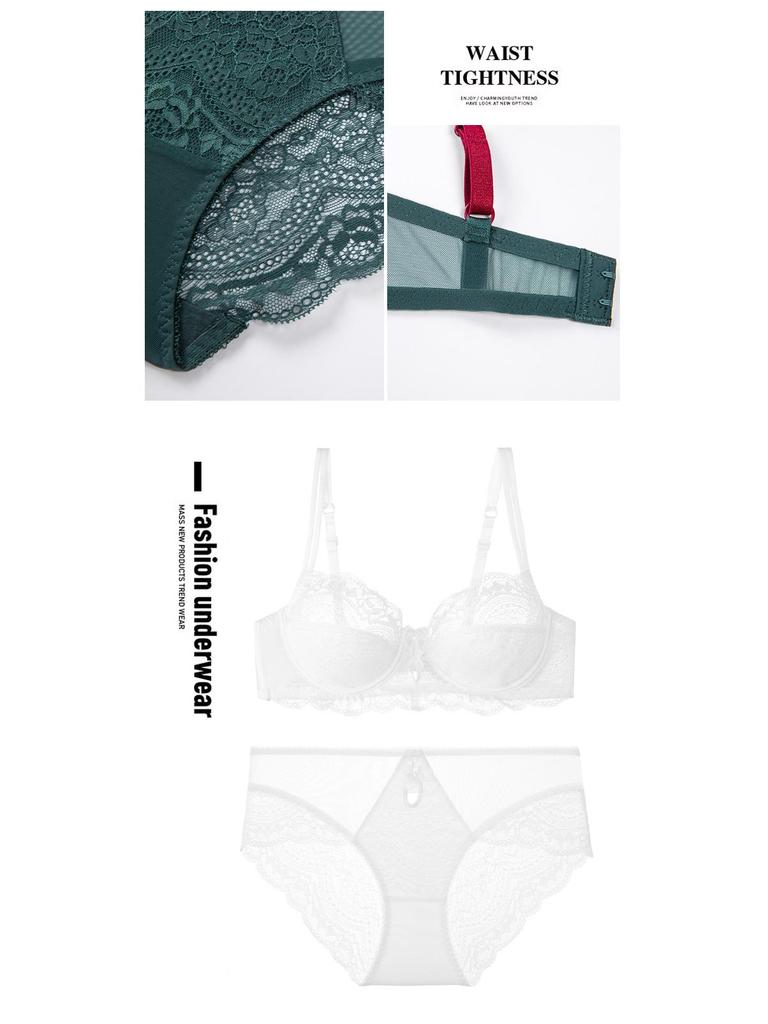 Red Lace Lingerie Set, Ultra-Thin Push-Up Bra, Flattering for Larger Busts, Pure Desire