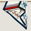 Hand-Rolled 90cm Twill Silk Scarf for Women Double-Sided Carriage Print Square Versatile Wrap Shawl Hijab Accessory