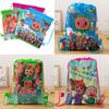 Cocomelon Drawstring Bag Backpack For Kids Featuring Stain-resistant Non-woven Fabric