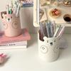 Cute Bear Pencil Holder Plastic Makeup Brush Holder Desktop Organizer Storage Box Pen Pot Phone Holder Kawaii Stationery Contain