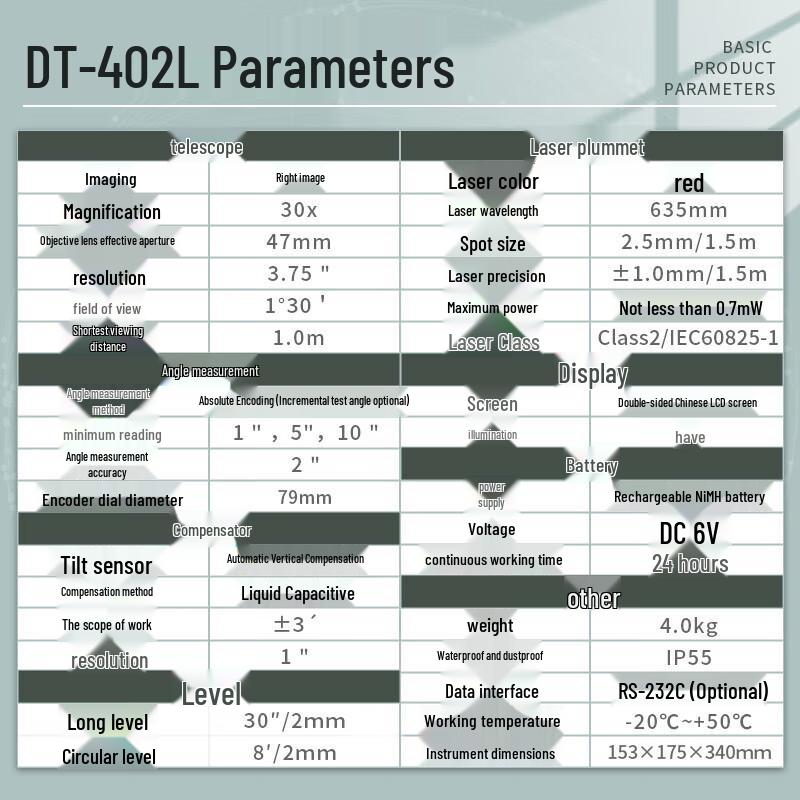 Jiu Rong DT-402L Single Laser Optical Electronic Theodolite