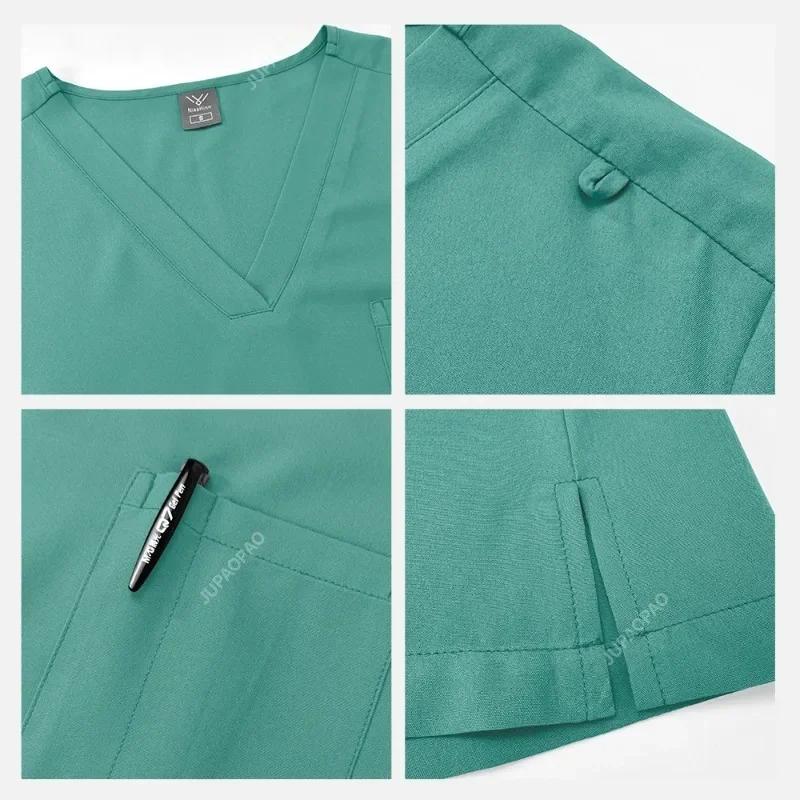 Quick-Dry Stretch Fabric Medical Uniform Women Scrub Nursing Set Doctor Nurse Outfit Pediatric Surgery Uniform Nurse Accessories
