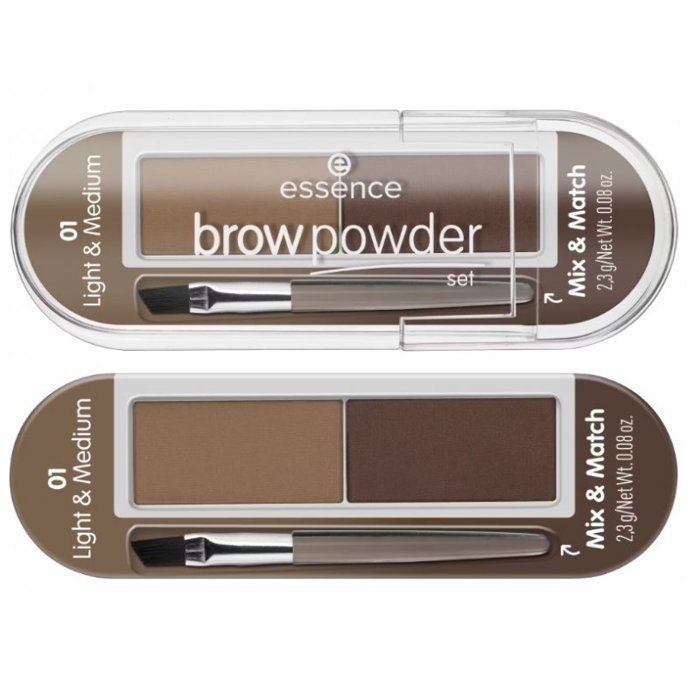 Essence - Eyebrow Powder Set - 01 Light & Medium
