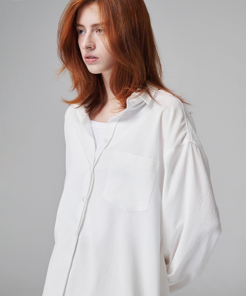 Camicia Oversize Stropicciata MALOUPE 4110 (bianca)
