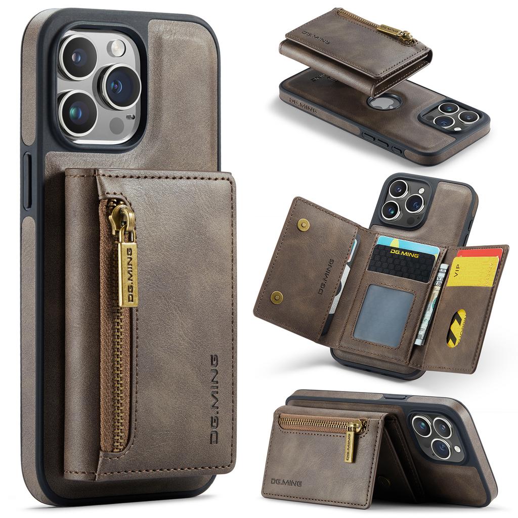 2in1 Removable Leather Card Holder Magsafe Phone Case for iPhone 14 15 13 12 11 Pro Max Plus Magnetic Wallet Shockproof Cover