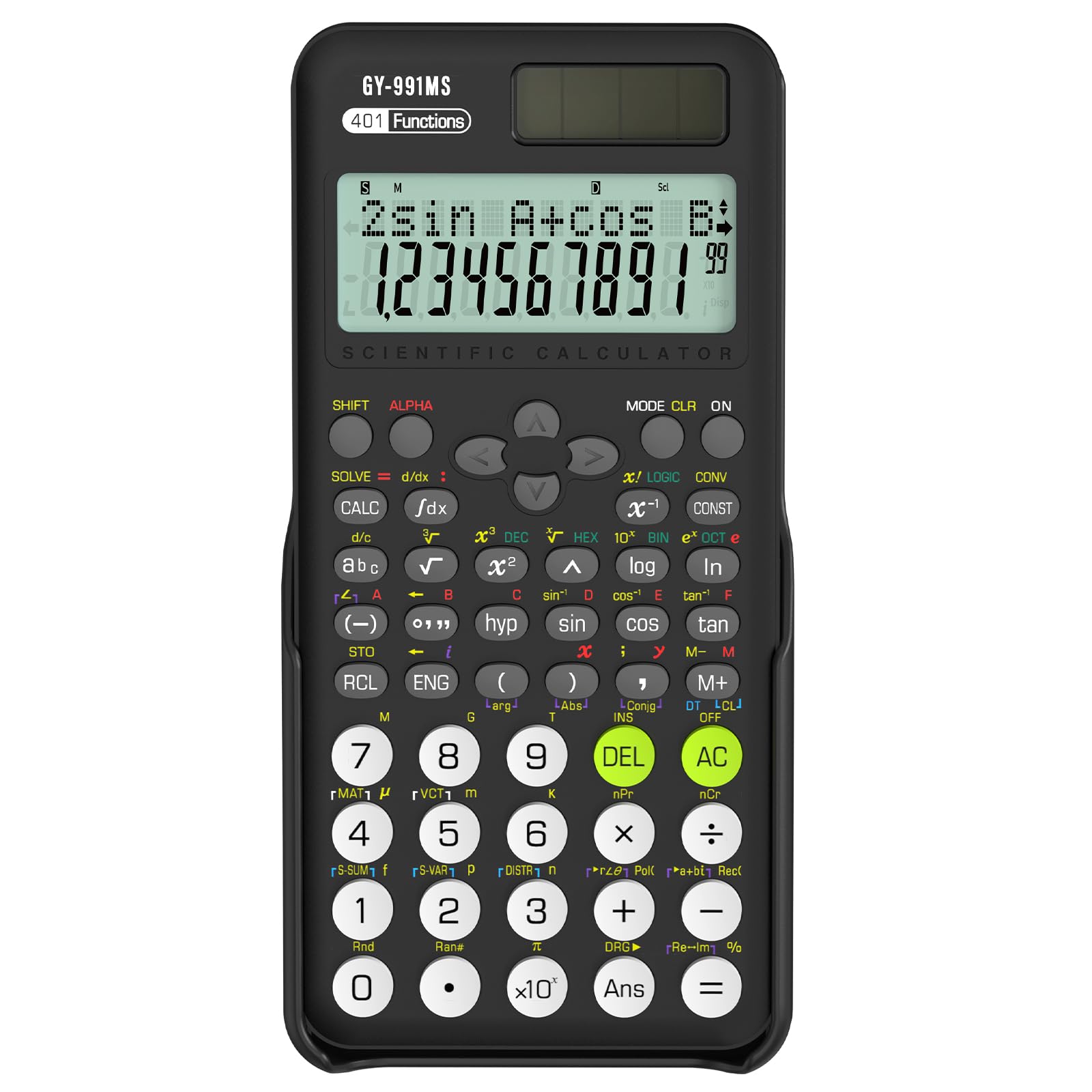 

NEWYES Scientific 401 Statistical Natural Math Sliding Scientific Calculator for Construction and University Includes Japanese Instruction Manual чорний